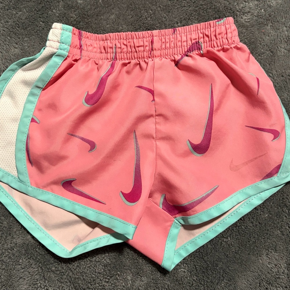 Nike Dri-FIT Toddler Girls Shorts 18M Pink Swoosh Athletic Running Play